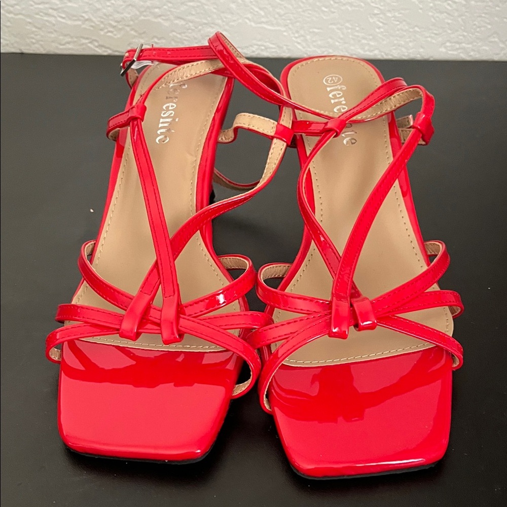 Women's Red Strappy Sandals
